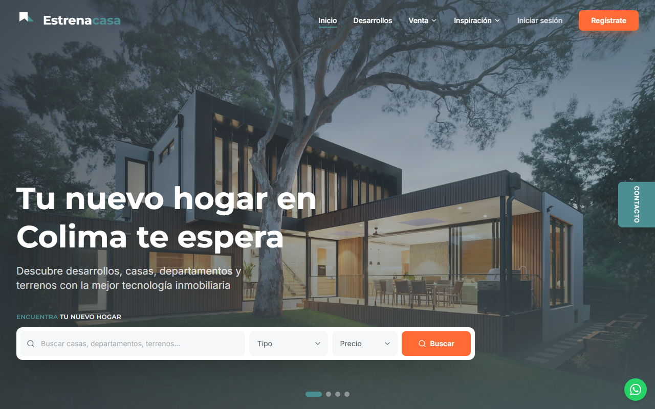 Estrenacasa Colima: plataforma real estate con masterplan interactivo