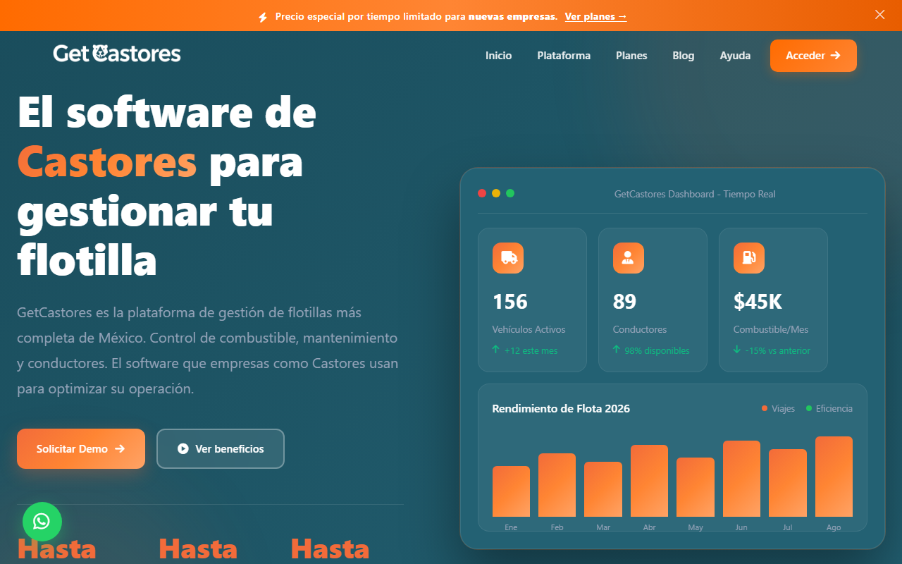 GetCastores: software de gestión de flotillas para pymes de transporte